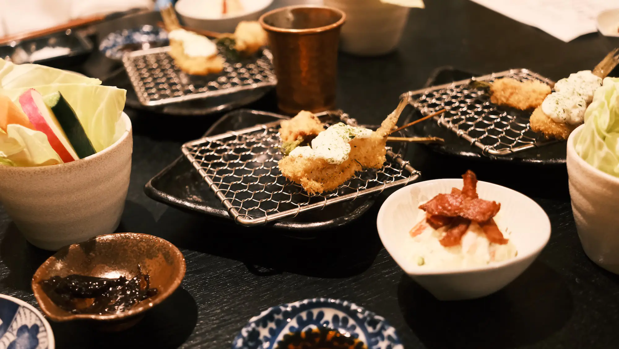 代官山でレクさん、宮崎さんと食べた串揚げ