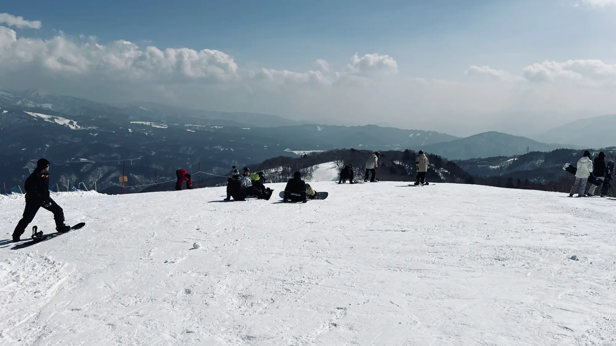 岐阜のスキー場で。