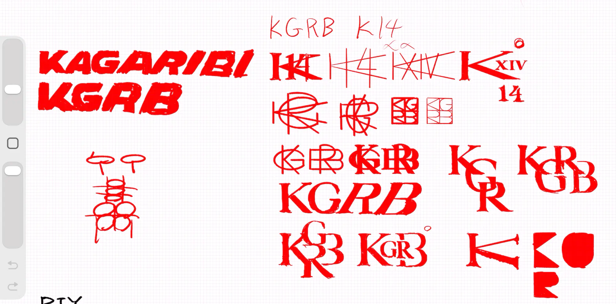 Tシャツ表面のために制作したモノグラムのスケッチ