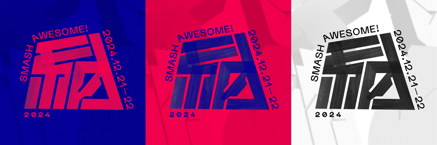 スマ納めのアイコン。四角形に納が収まるように書かれており、カラーパターンもある